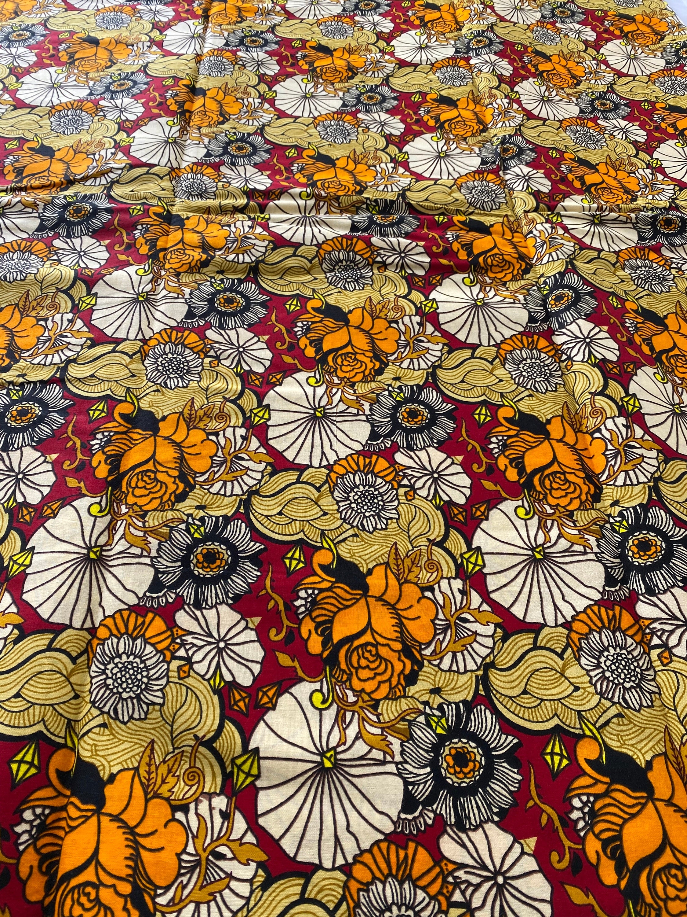 Bold Ankara African Print Fabric: 6 Yards 100% Cotton Wax Print