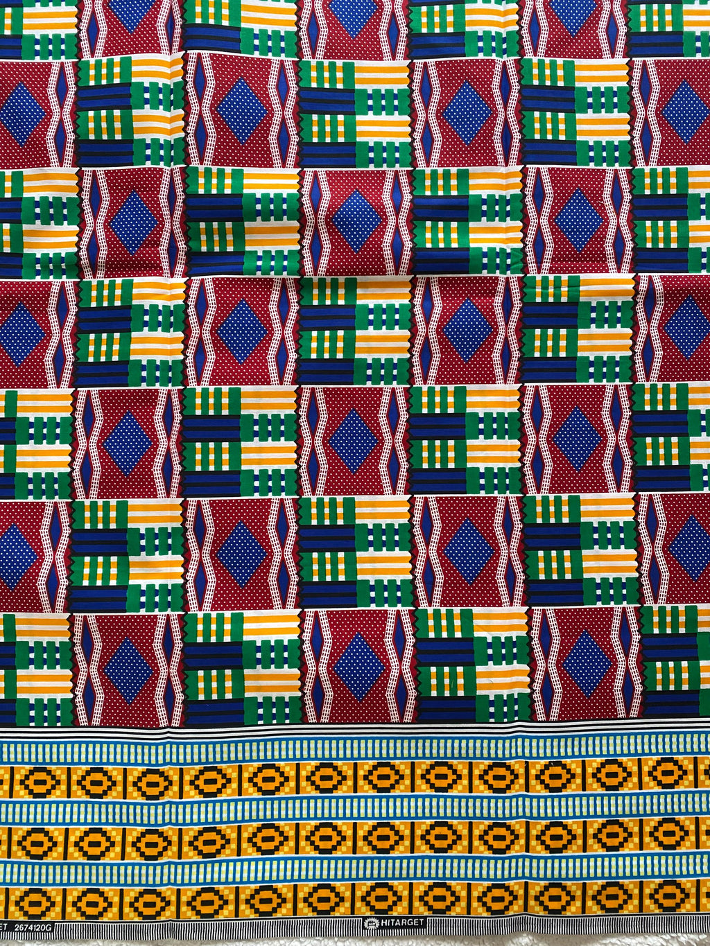 6yards Kente Genuine 100% cotton fabric  African wax