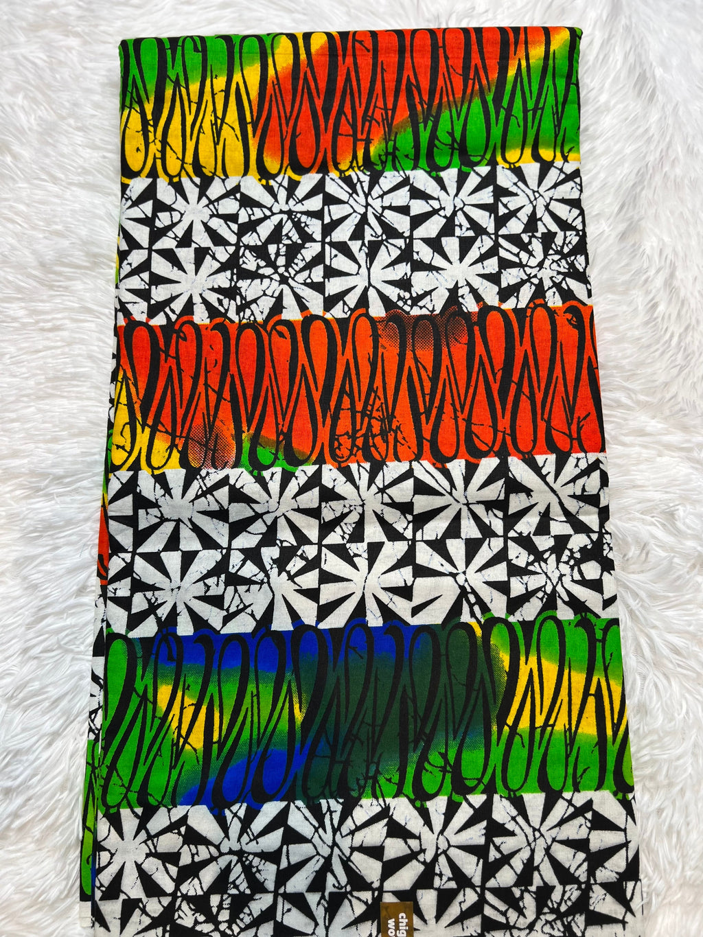 Bold Ankara African Print Fabric: 6 Yards 100% Cotton Wax Print