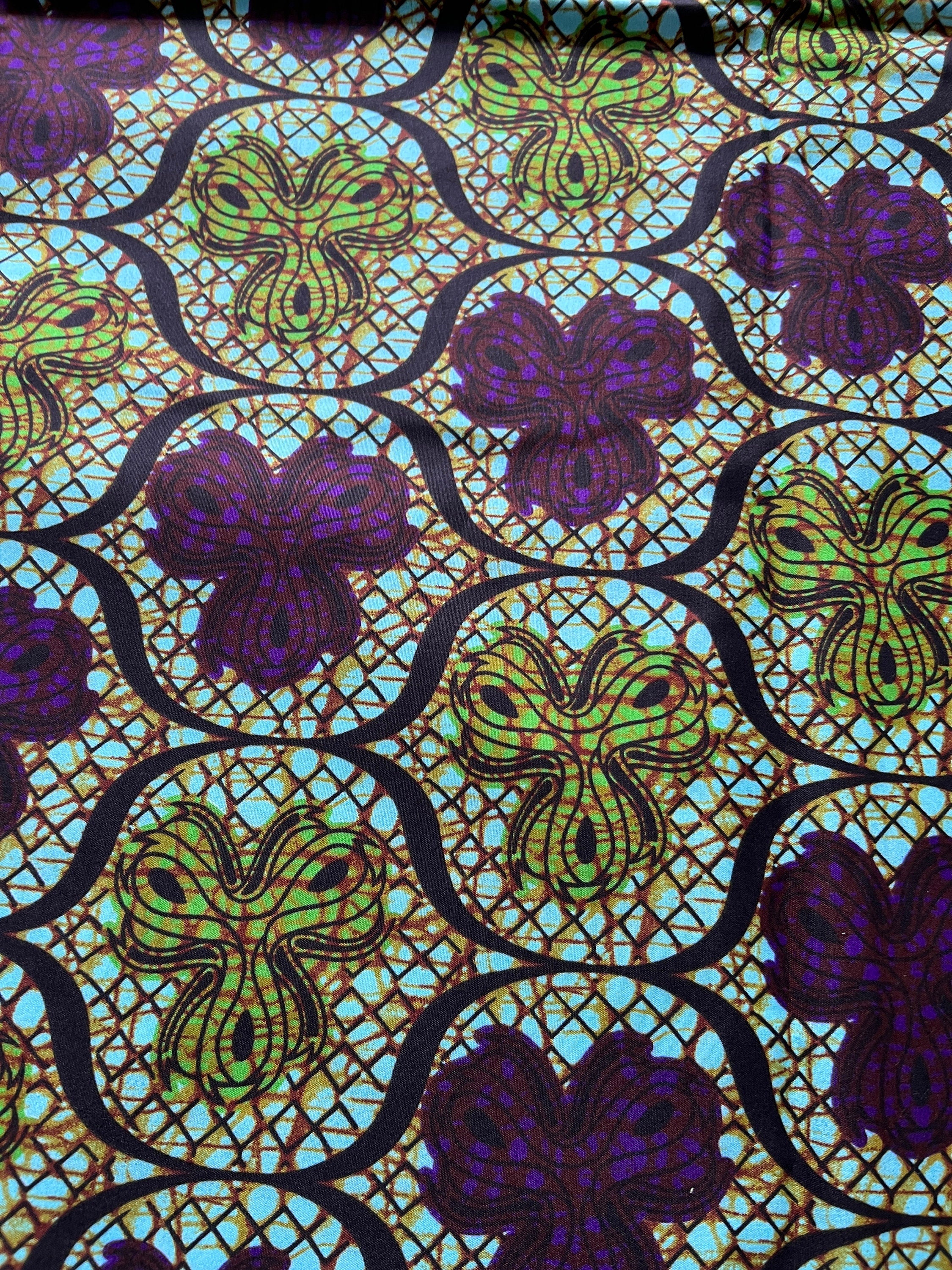 Polycotton African Fabric 6 Yards Soft Ankara Wax Print Material