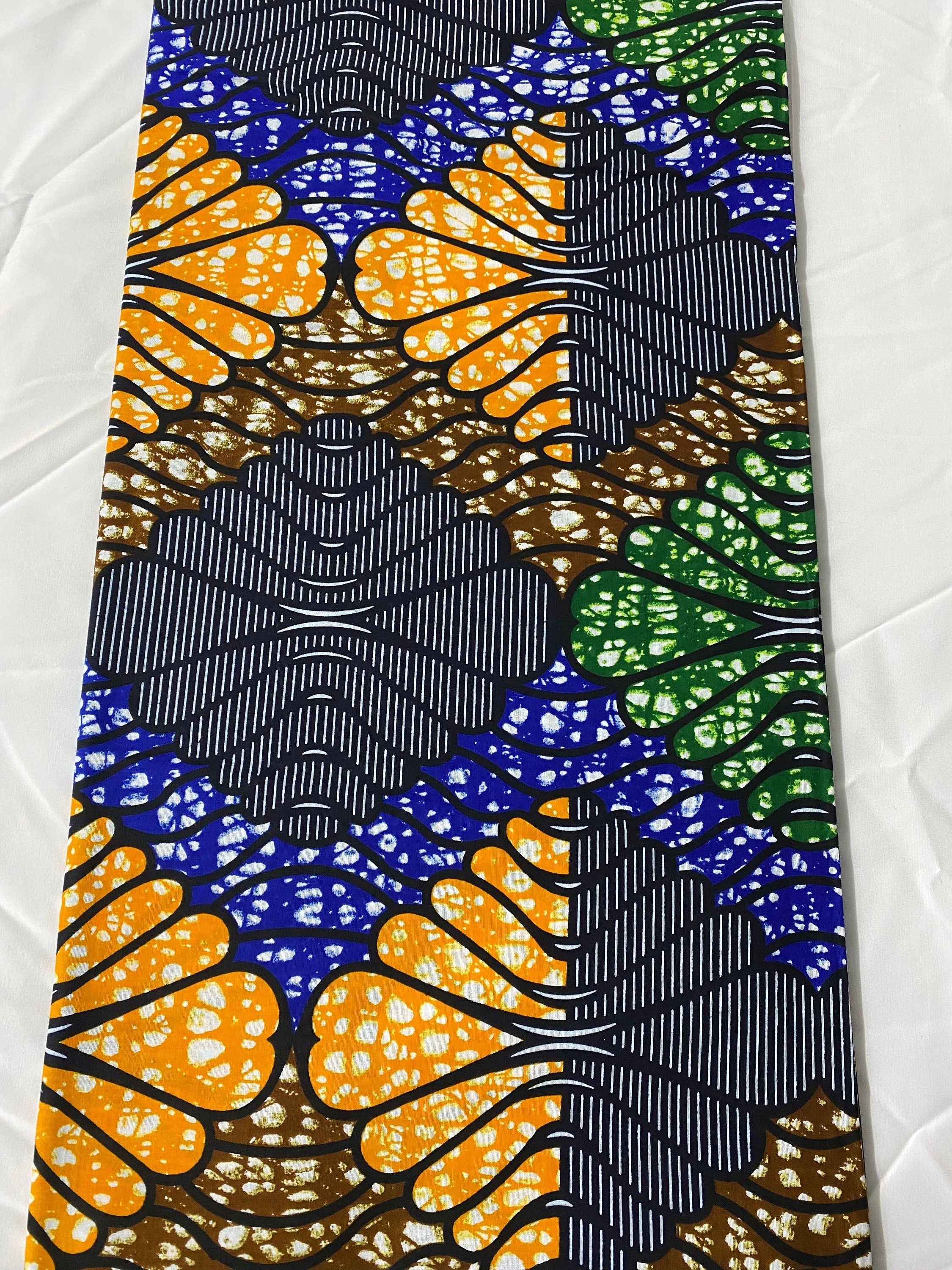 6 Yards 100% Cotton Ankara Wax Print Fabric African Print for Dressmaking, Quilting & Home Décor