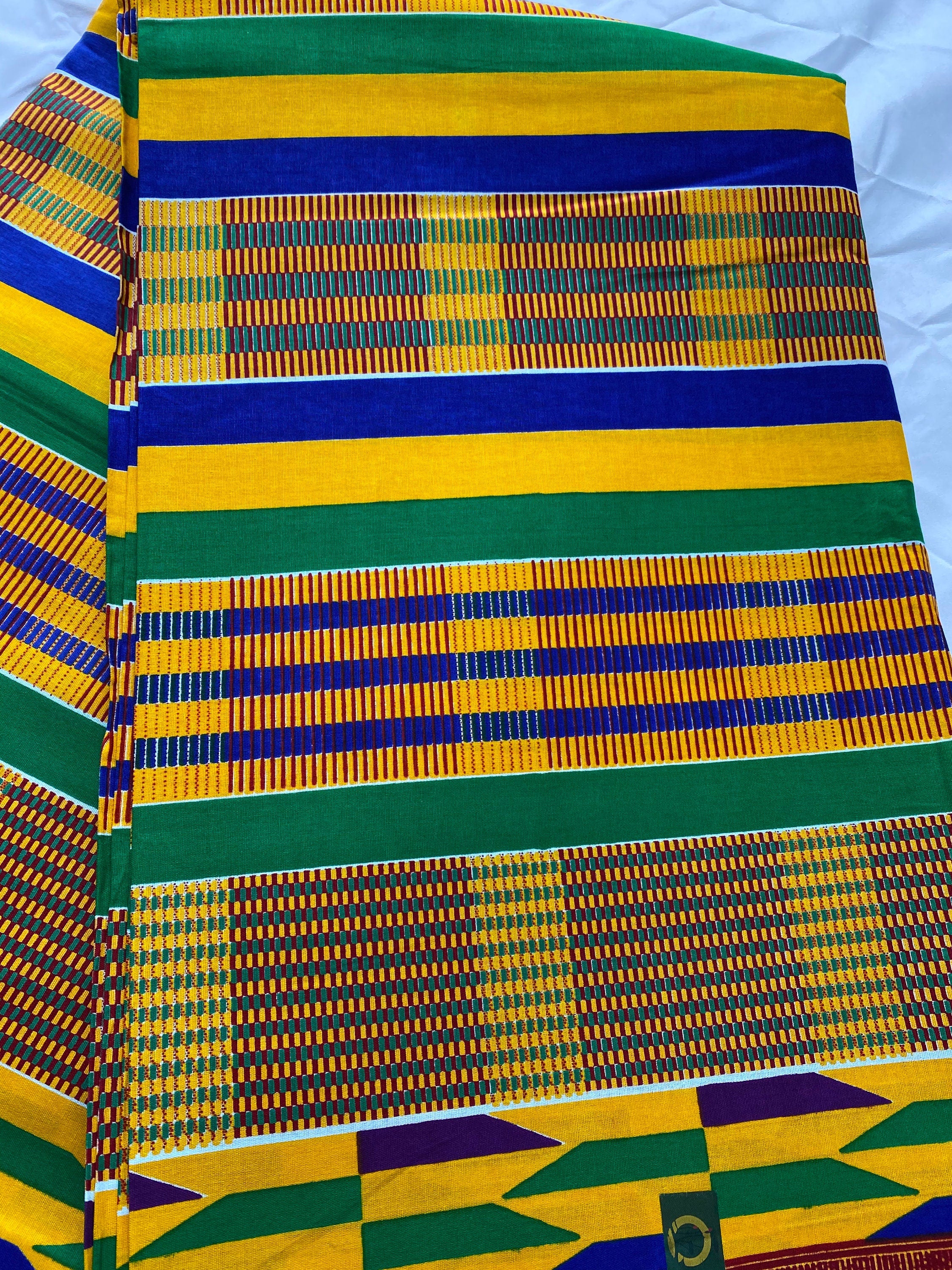 6yards Kente Genuine 100% cotton fabric  African wax