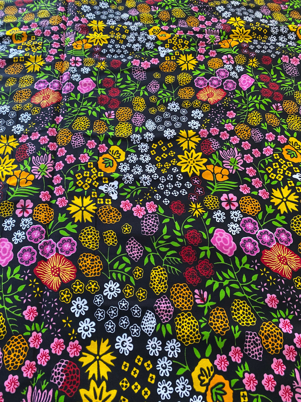 African Wax Print Fabric: Floral Ankara Cotton, 6 Yards