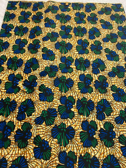 Polycotton African Fabric 6 Yards Soft Ankara Wax Print Material