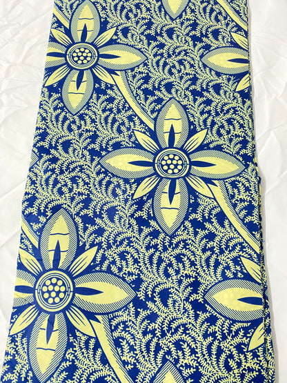 Polycotton African Fabric 6 Yards Soft Ankara Wax Print Material