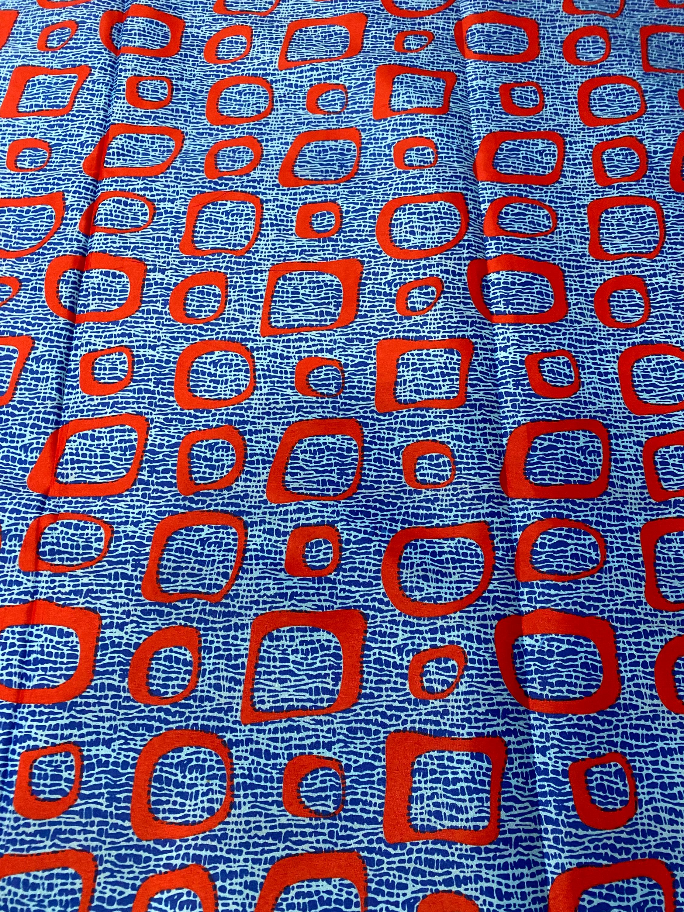 Colorful Ankara Fabric: African Print Polycotton, 6 Yards