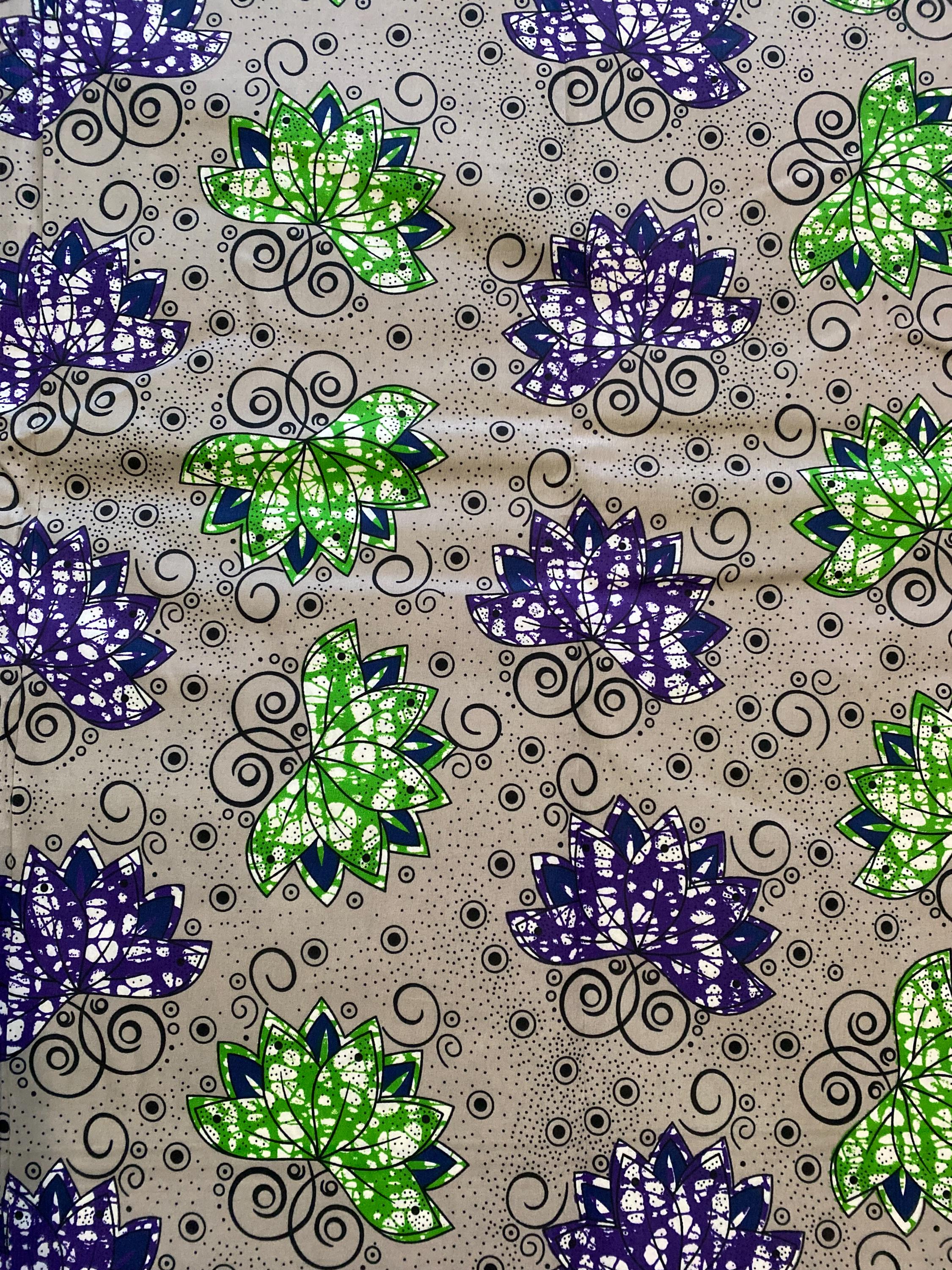 Polycotton African Fabric 6 Yards Soft Ankara Wax Print Material