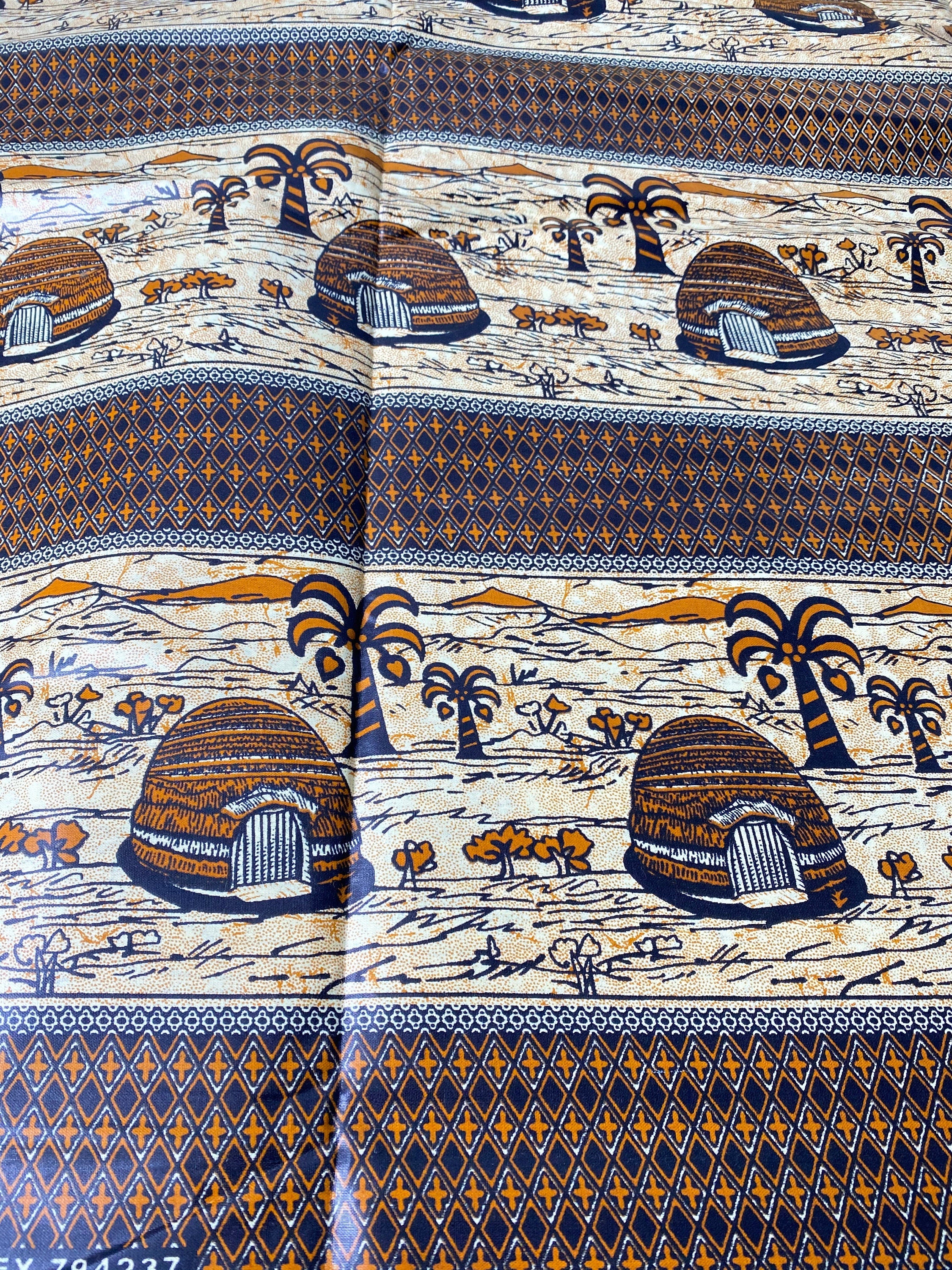 Mud Print Fabric 6 Yards African Tribal Wax Print Cloth