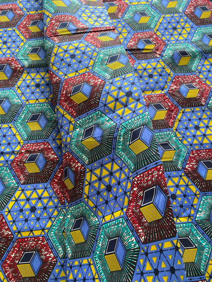 Polycotton African Fabric 6 Yards Soft Ankara Wax Print Material