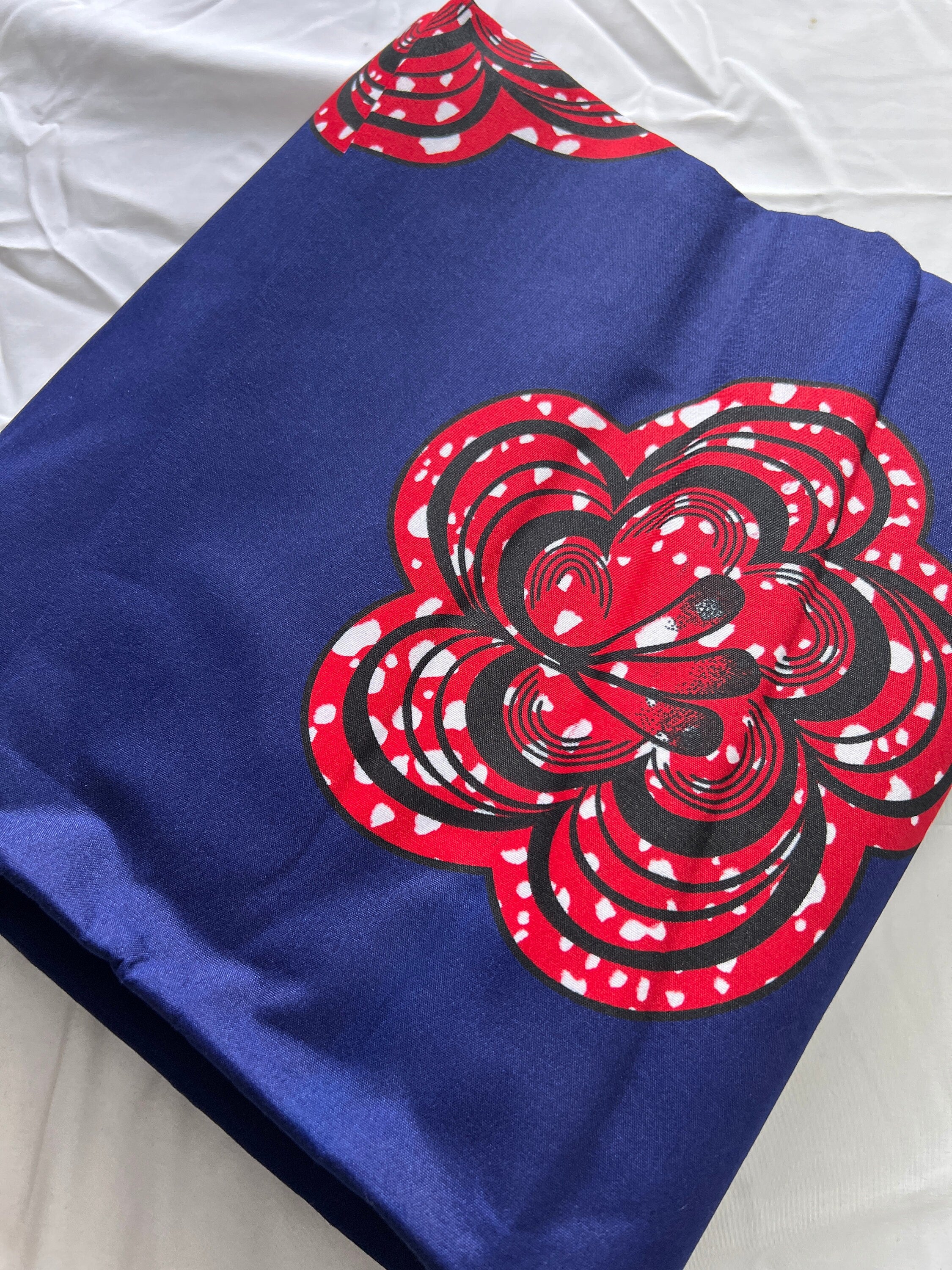 Floral Ankara Fabric: Soft Polycotton African Print, 6 Yards