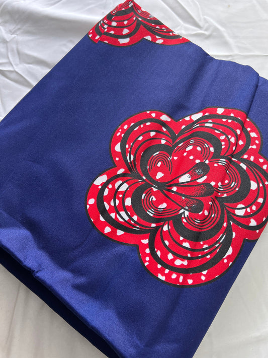 Floral Ankara Fabric: Soft Polycotton African Print, 6 Yards