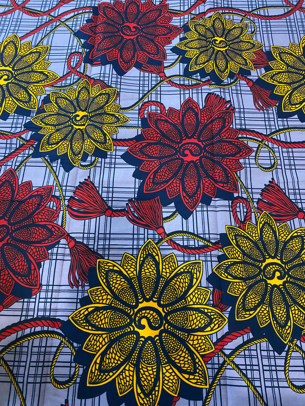 African Wax Print Fabric: Floral Ankara Cotton, 6 Yards