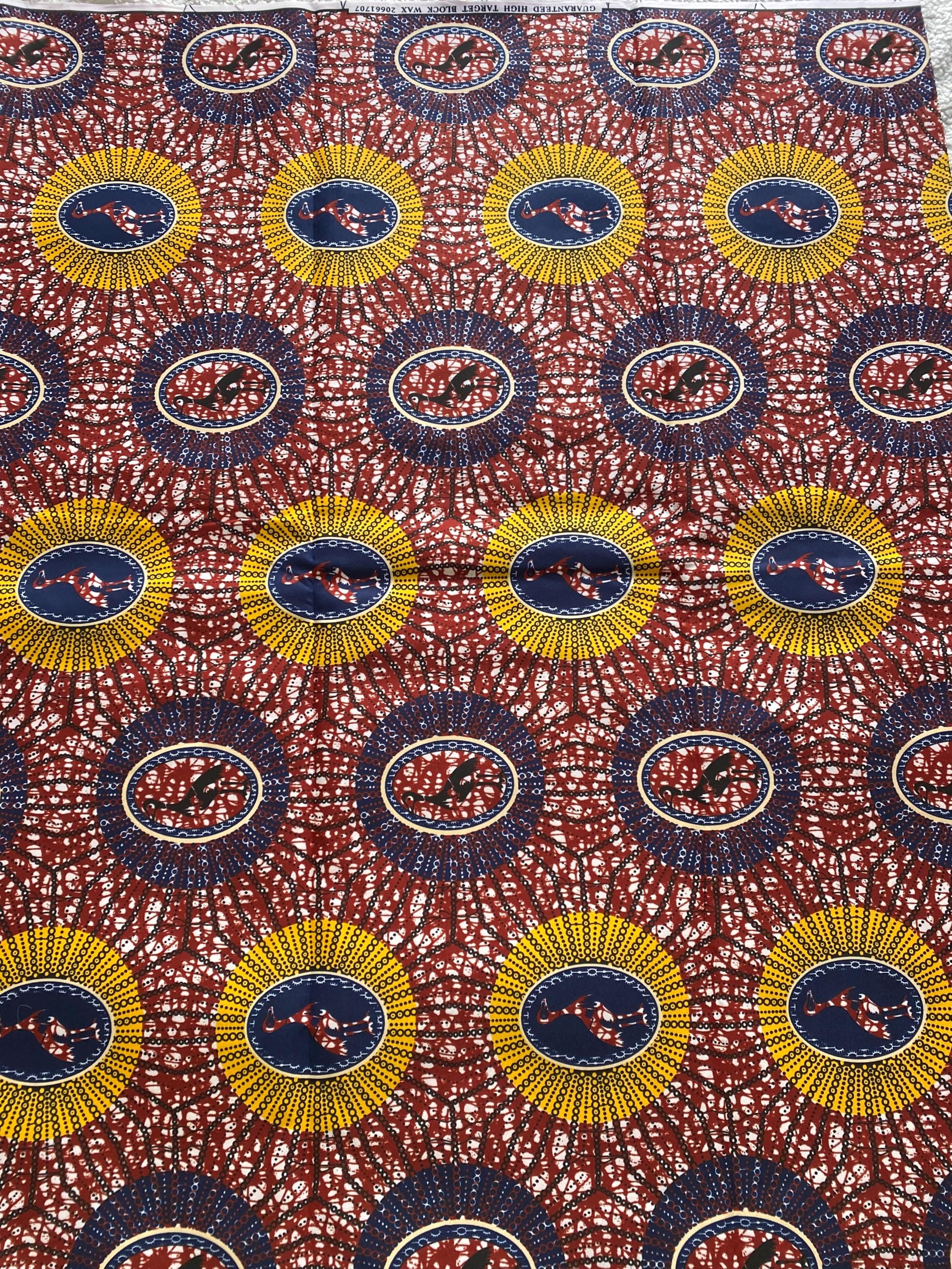 Polycotton African Fabric 6 Yards Soft Ankara Wax Print Material