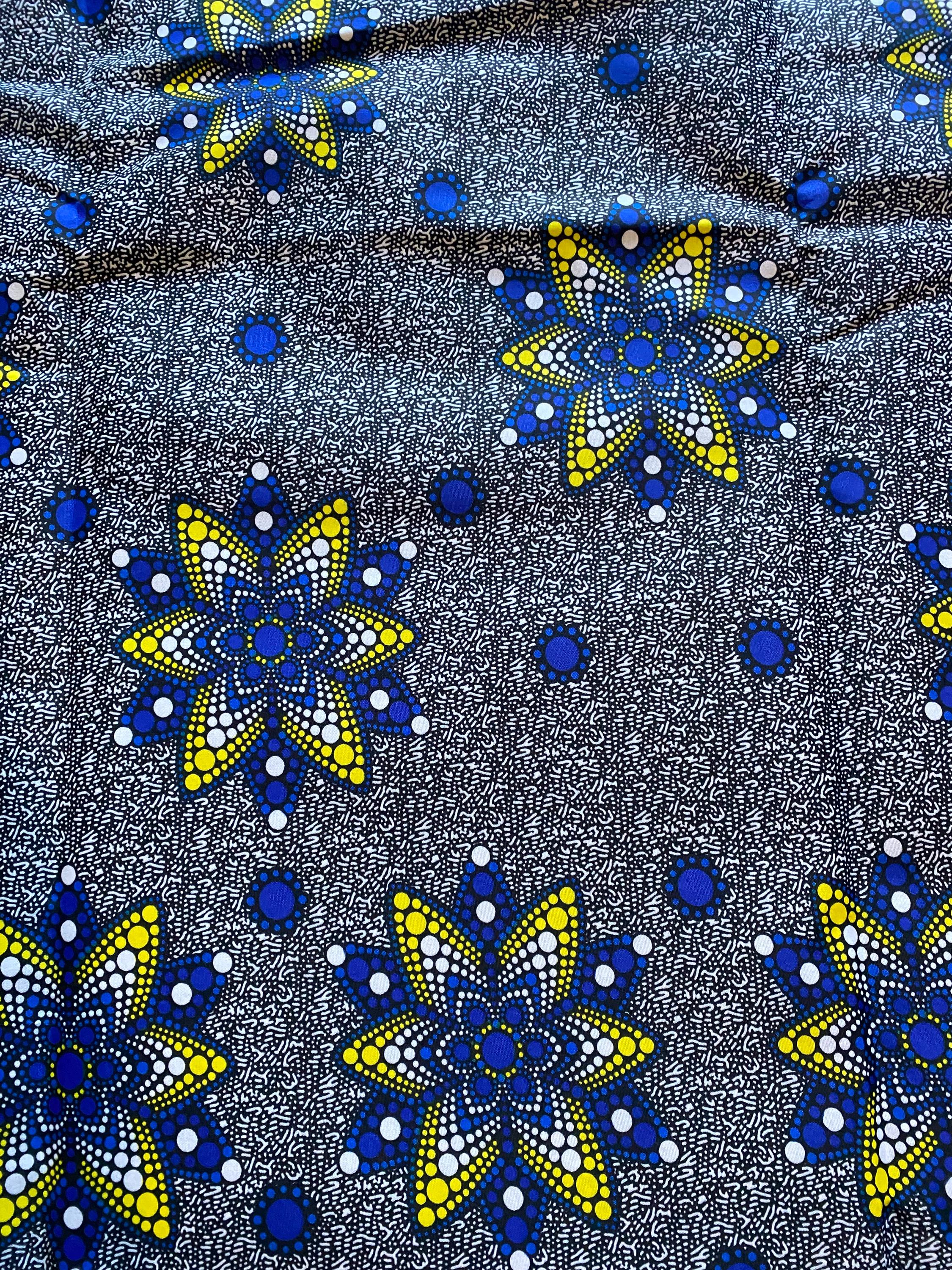 Polycotton African Fabric 6 Yards Soft Ankara Wax Print Material