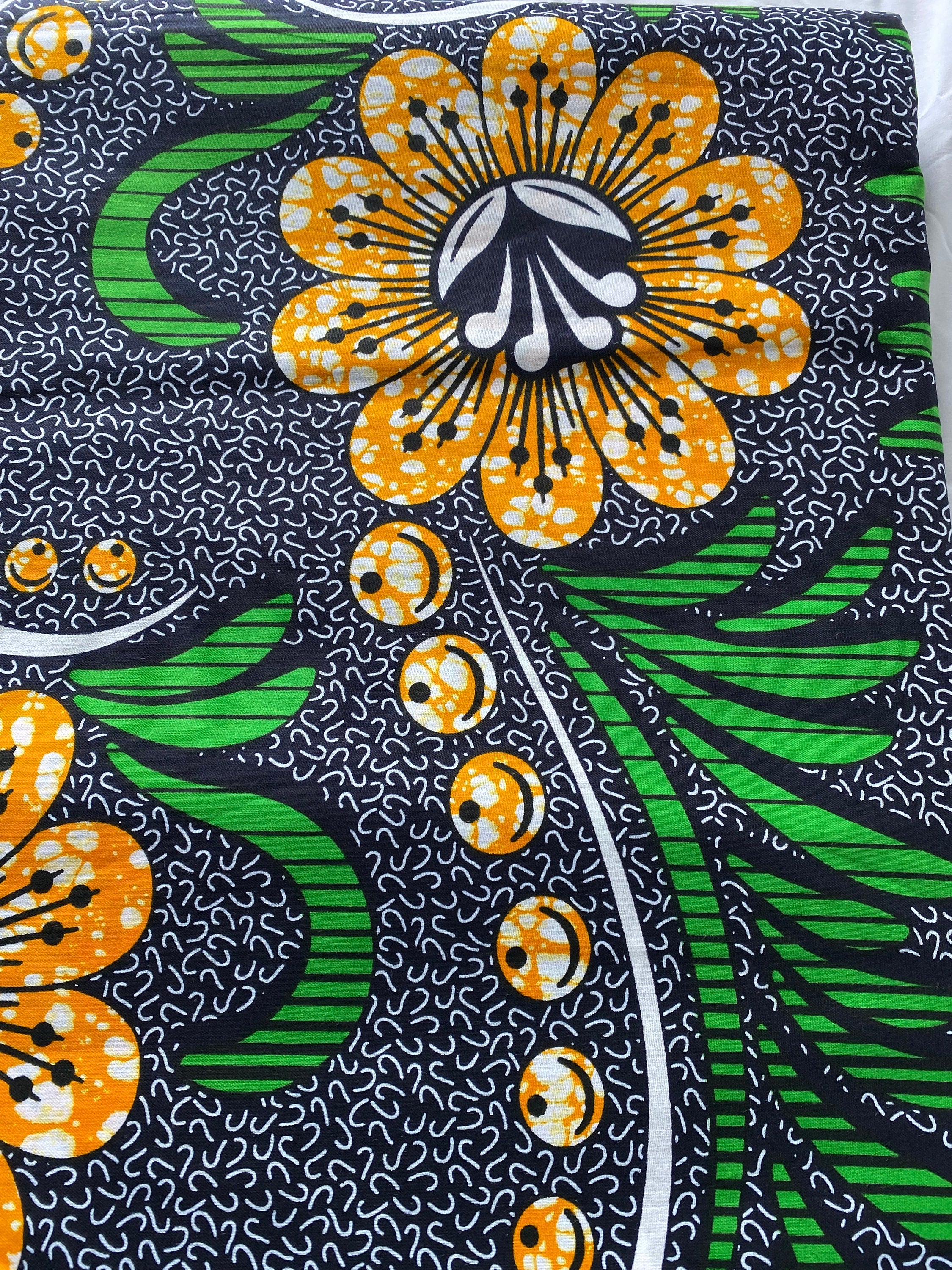 6 Yards 100% Cotton Ankara Wax Print Fabric African Print for Dressmaking, Quilting & Home Décor