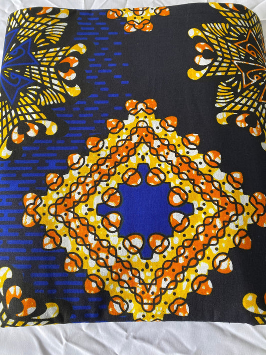 Bold Ankara African Print Fabric: 6 Yards 100% Cotton Wax Print