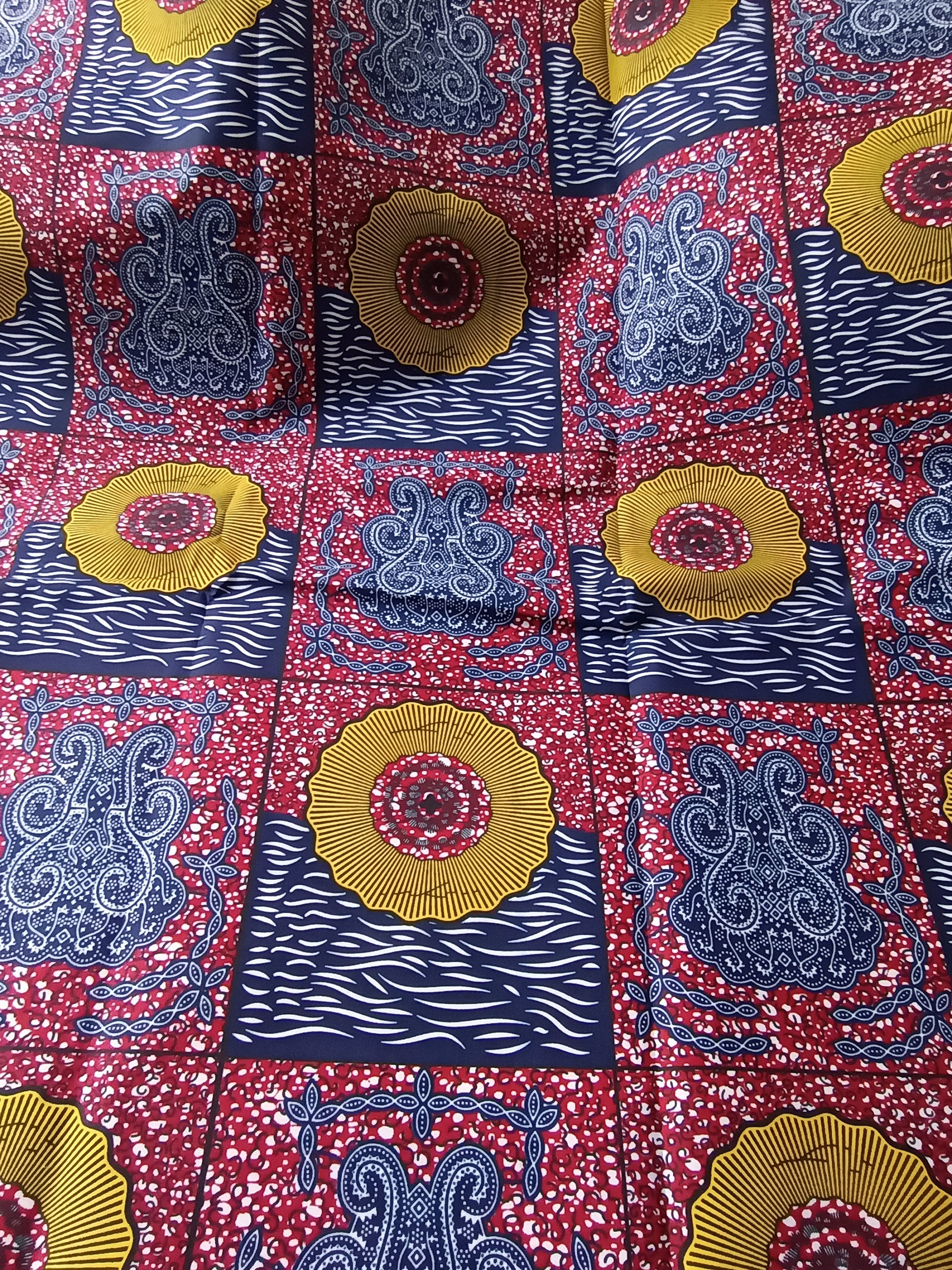 Polycotton African Fabric 6 Yards Soft Ankara Wax Print Material