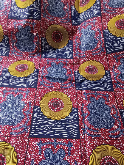 Polycotton African Fabric 6 Yards Soft Ankara Wax Print Material