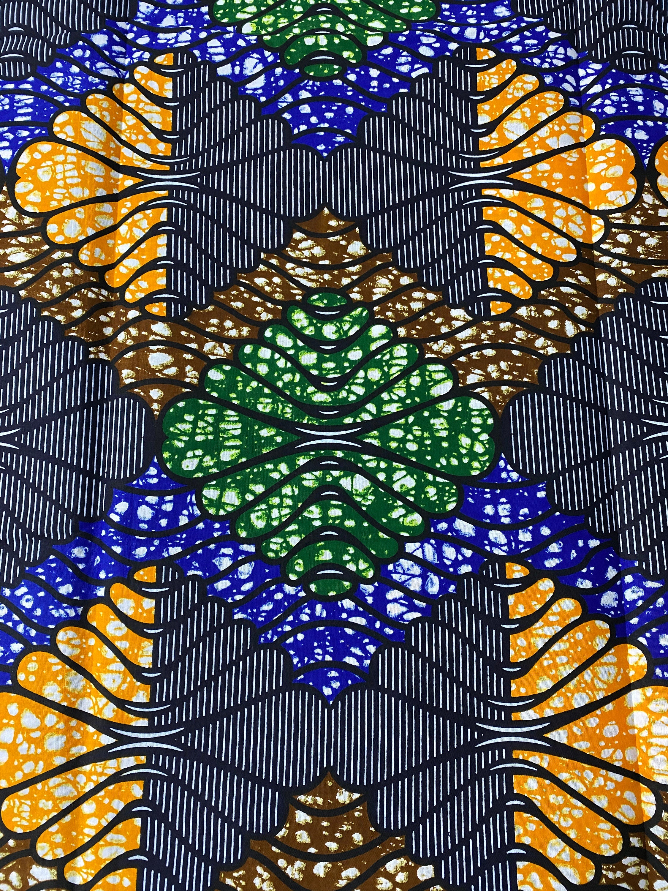 6 Yards 100% Cotton Ankara Wax Print Fabric African Print for Dressmaking, Quilting & Home Décor