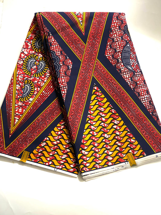 Polycotton African Fabric 6 Yards Soft Ankara Wax Print Material