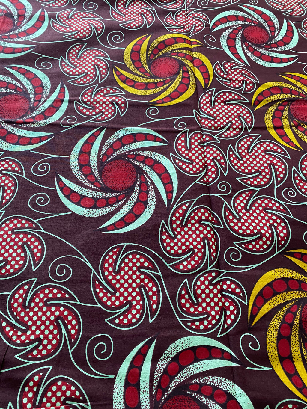 Bold Ankara African Print Fabric: 6 Yards 100% Cotton Wax Print