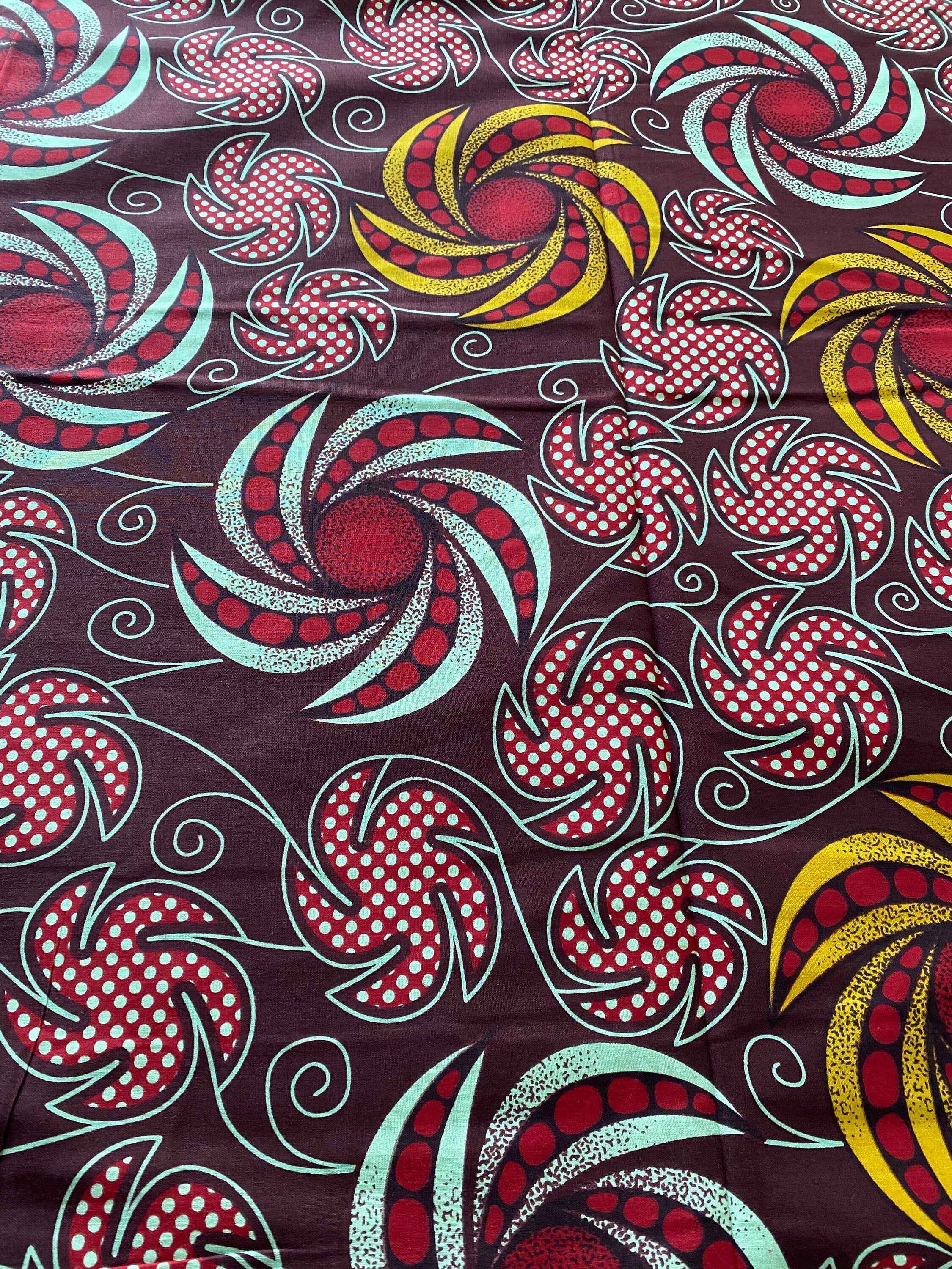 Bold Ankara African Print Fabric: 6 Yards 100% Cotton Wax Print