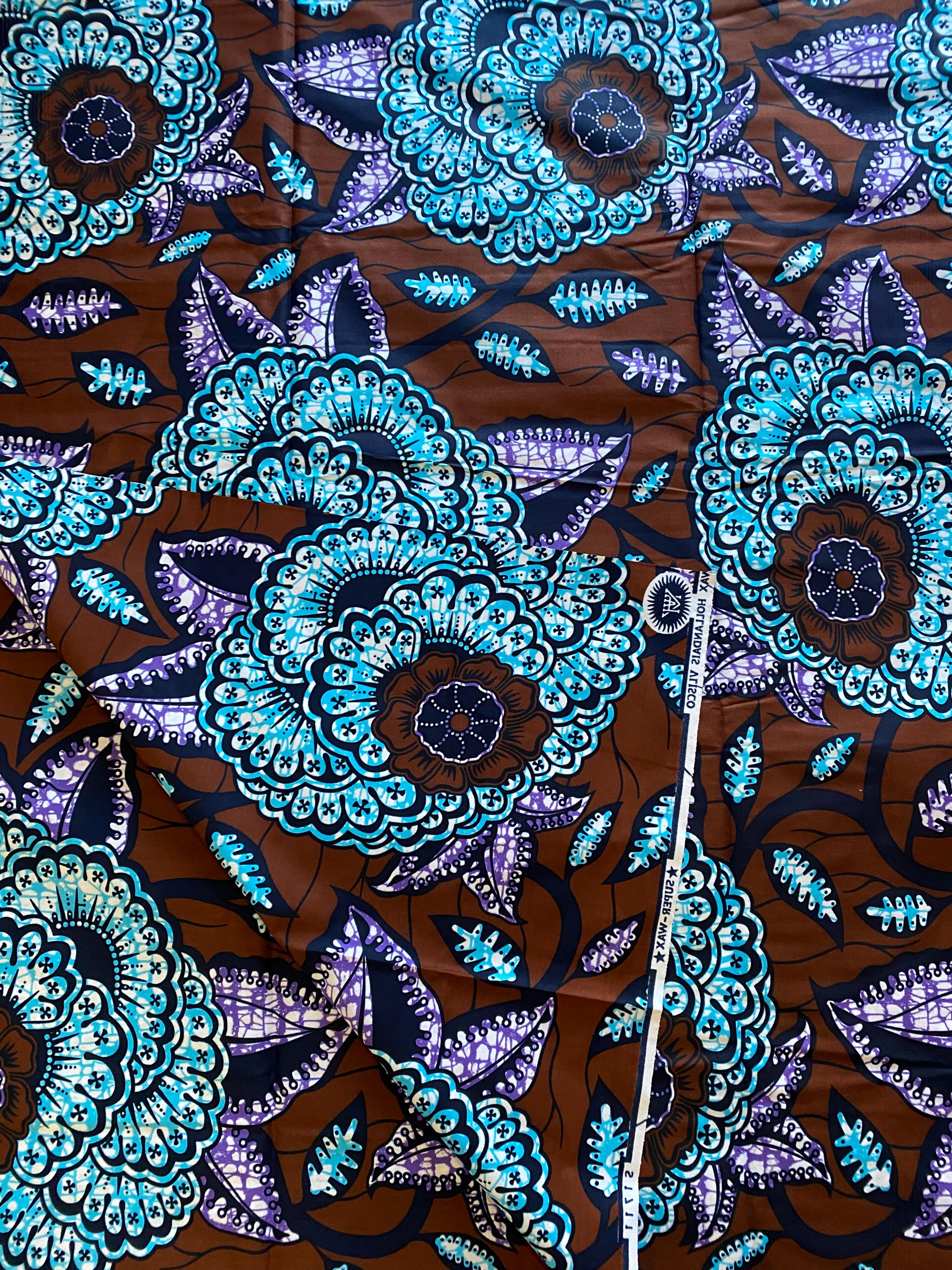 6 Yards Ankara Wax Print Fabric, African Cotton Print