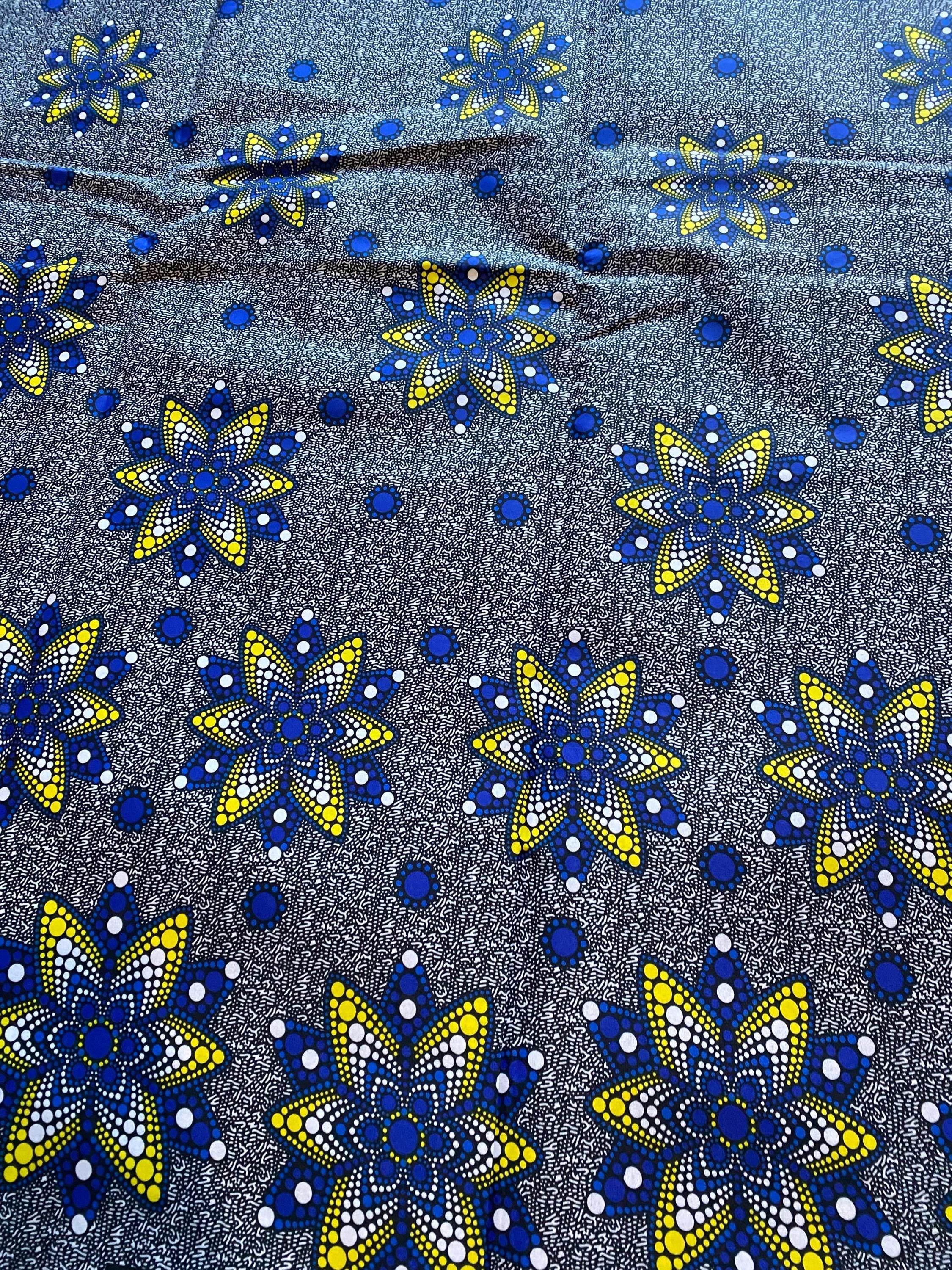 Polycotton African Fabric 6 Yards Soft Ankara Wax Print Material