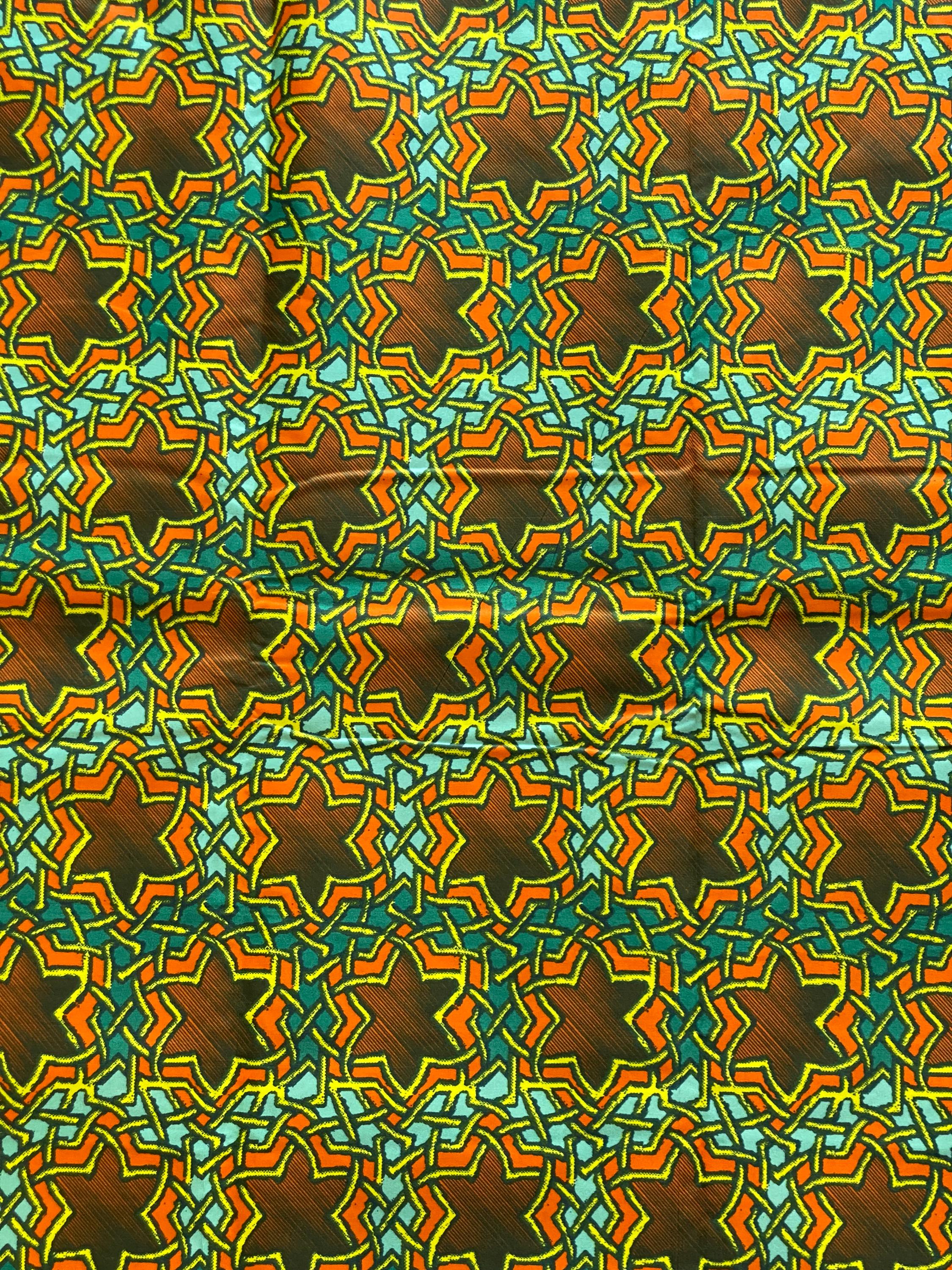 Ankara Fabric, Colorful African Print, 6 Yards Polycotton