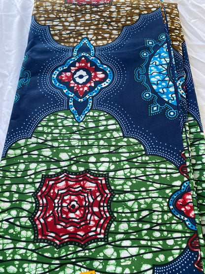 Polycotton African Fabric 6 Yards Soft Ankara Wax Print Material