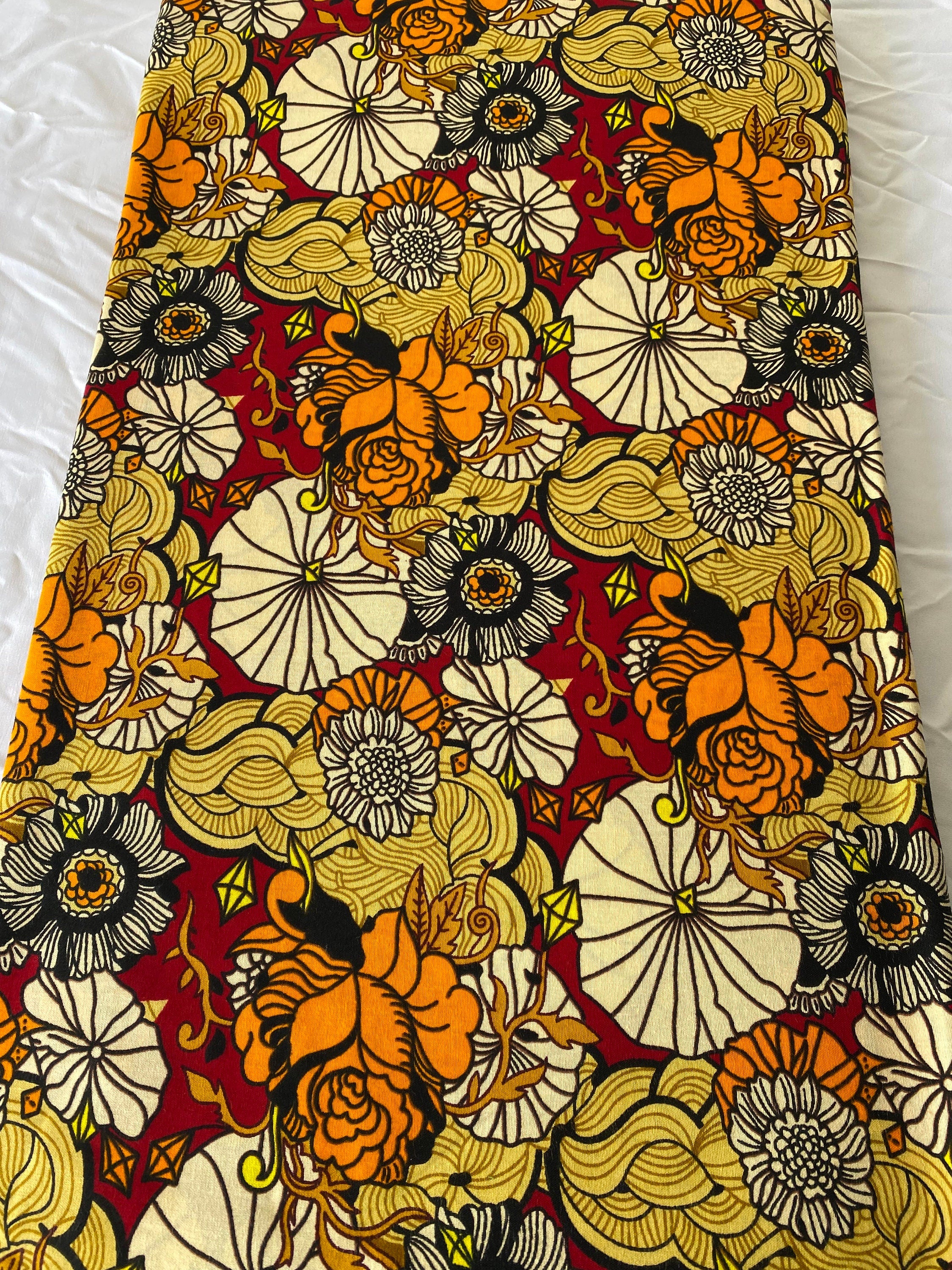 Bold Ankara African Print Fabric: 6 Yards 100% Cotton Wax Print
