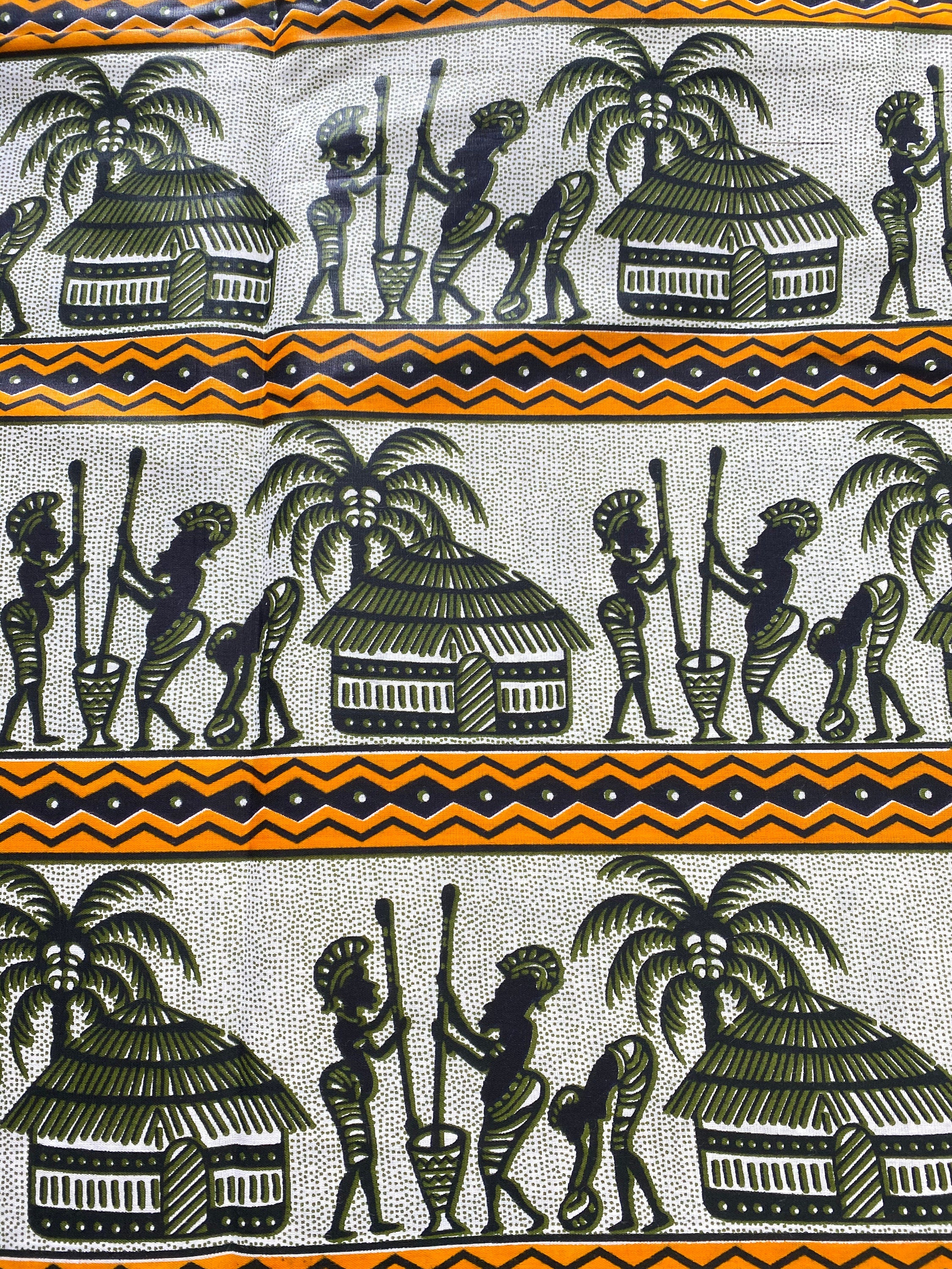 Mud Print Fabric 6 Yards African Tribal Wax Print Cloth