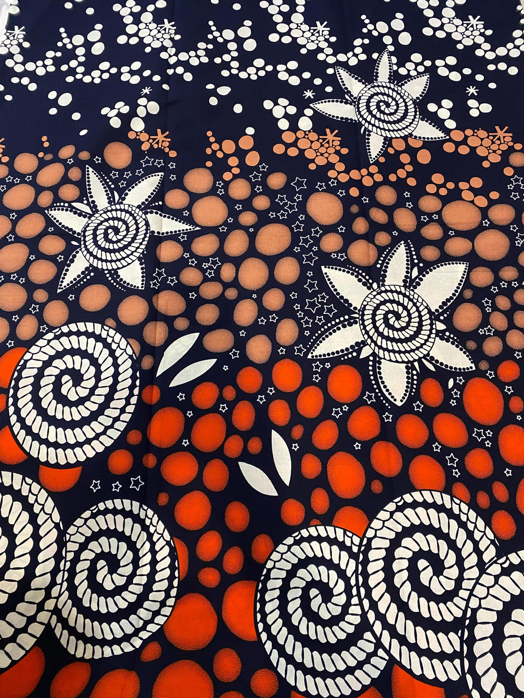 Floral African Wax Print Fabric: Multicolored Cotton Textile, 6 Yard