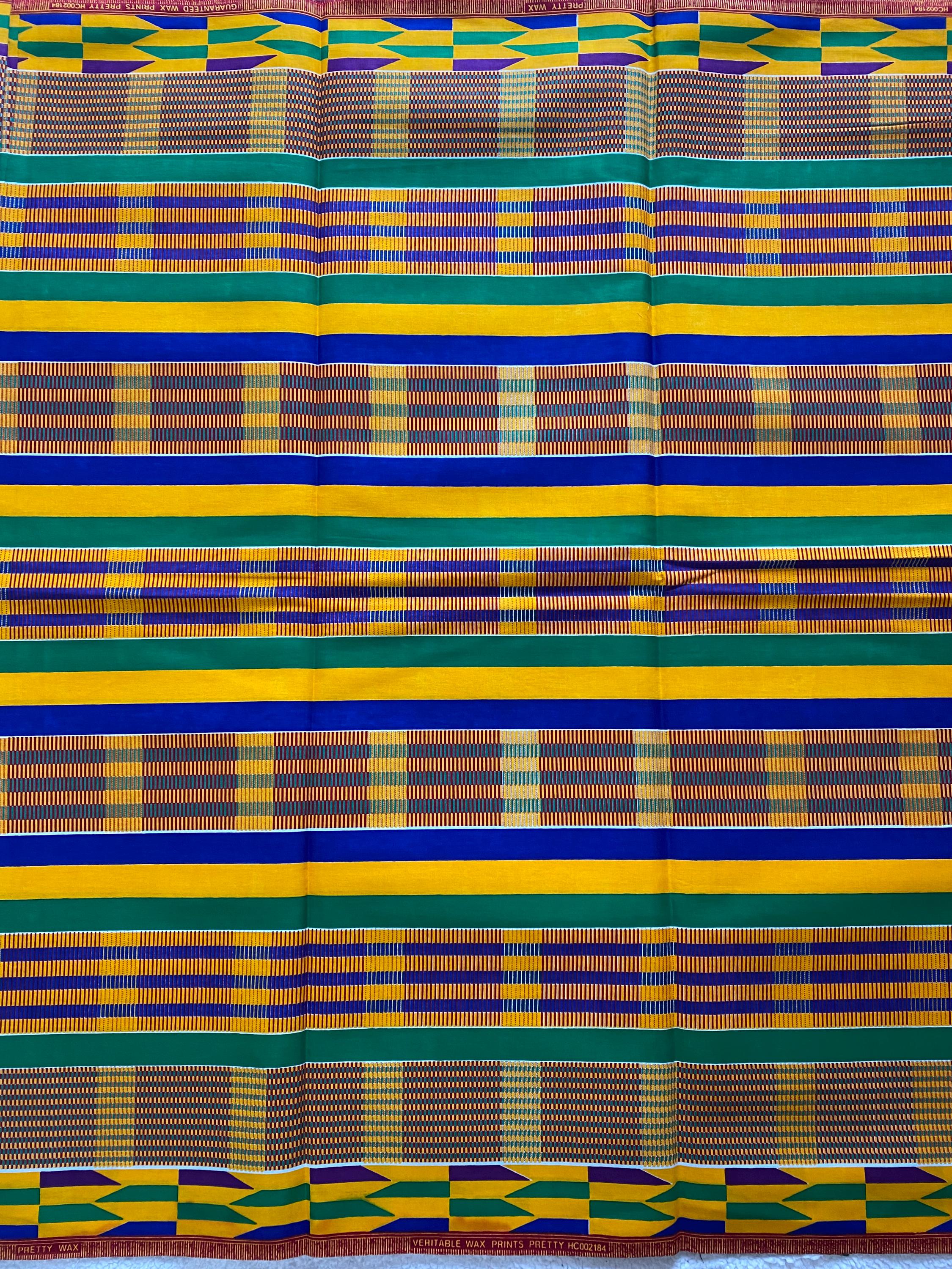 6yards Kente Genuine 100% cotton fabric  African wax