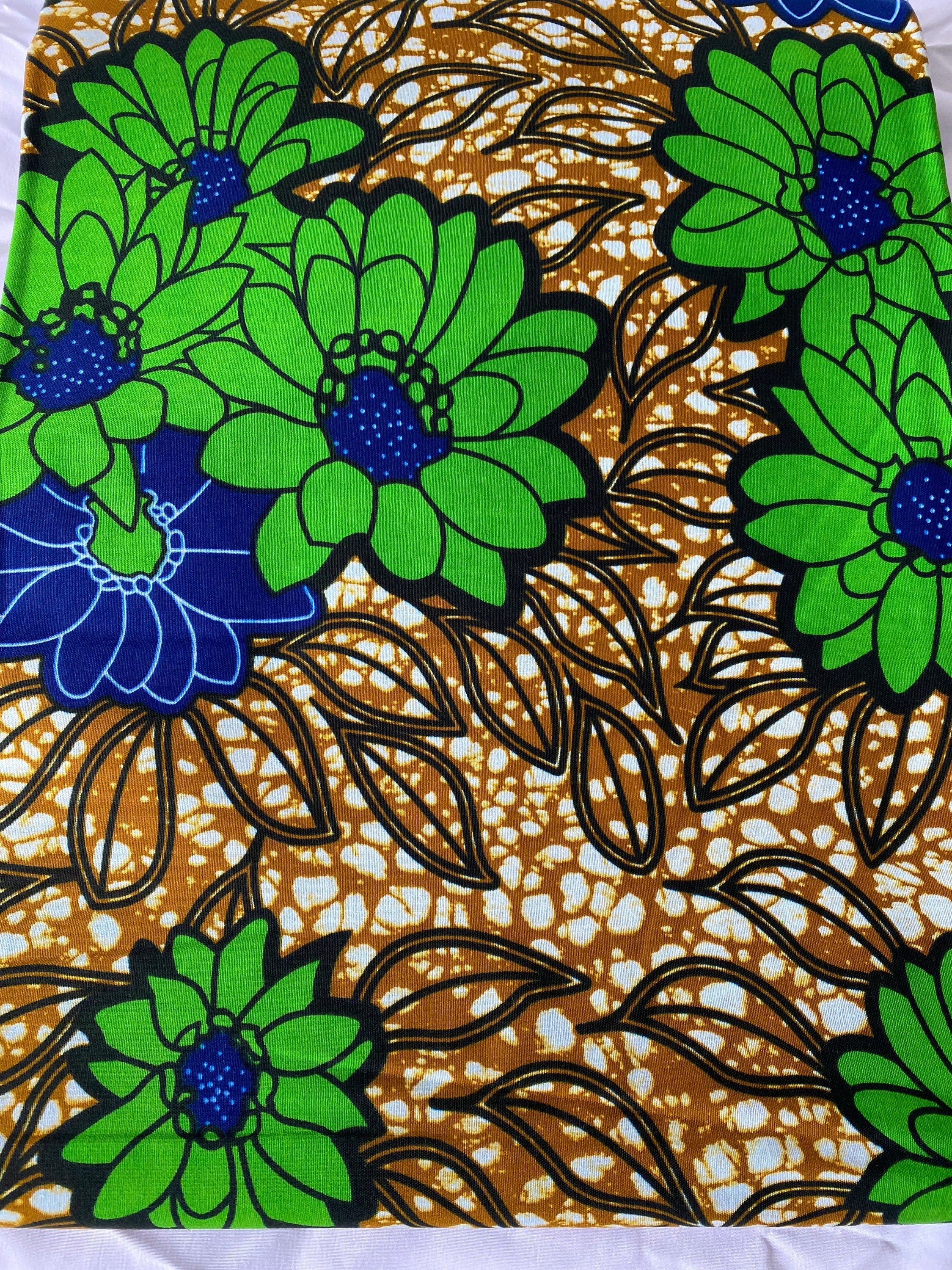 Bold Ankara African Print Fabric: 6 Yards 100% Cotton Wax Print