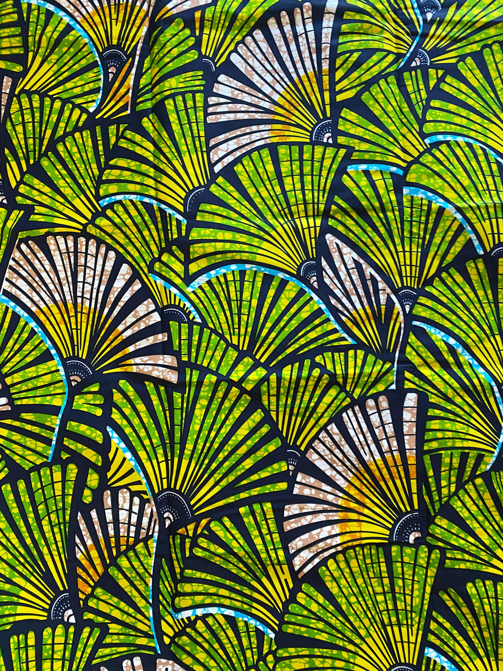 African Wax Print Fabric - Green Ankara Cotton, 6 Yards