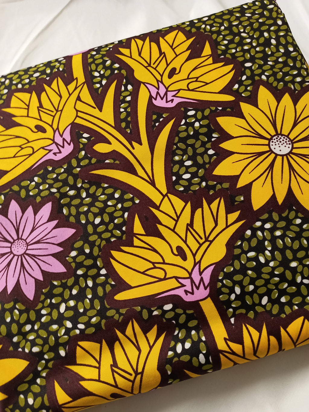 Floral Ankara Fabric: Soft Polycotton African Print, 6 Yards