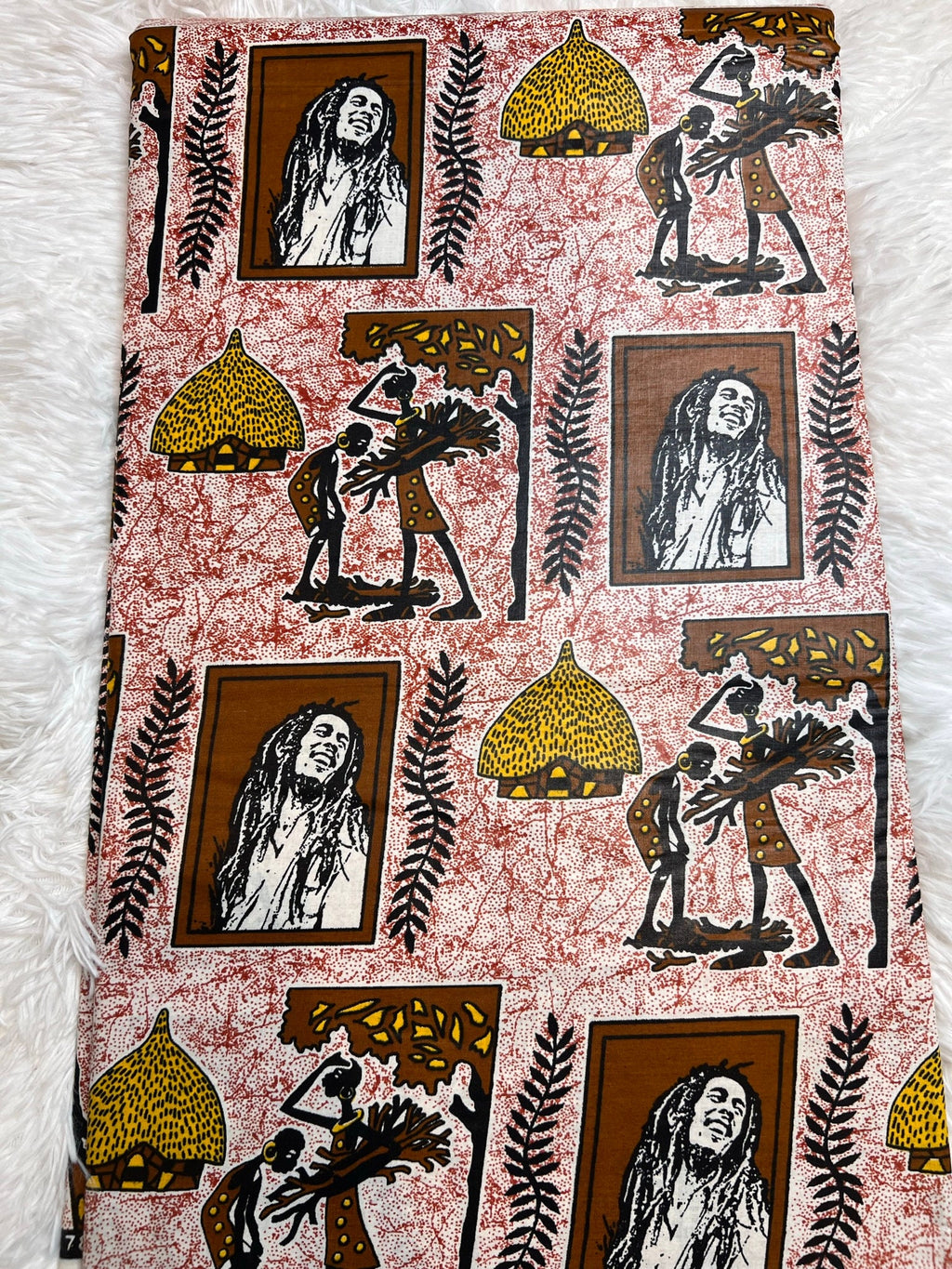 Mud Print Fabric 6 Yards African Tribal Wax Print Cloth