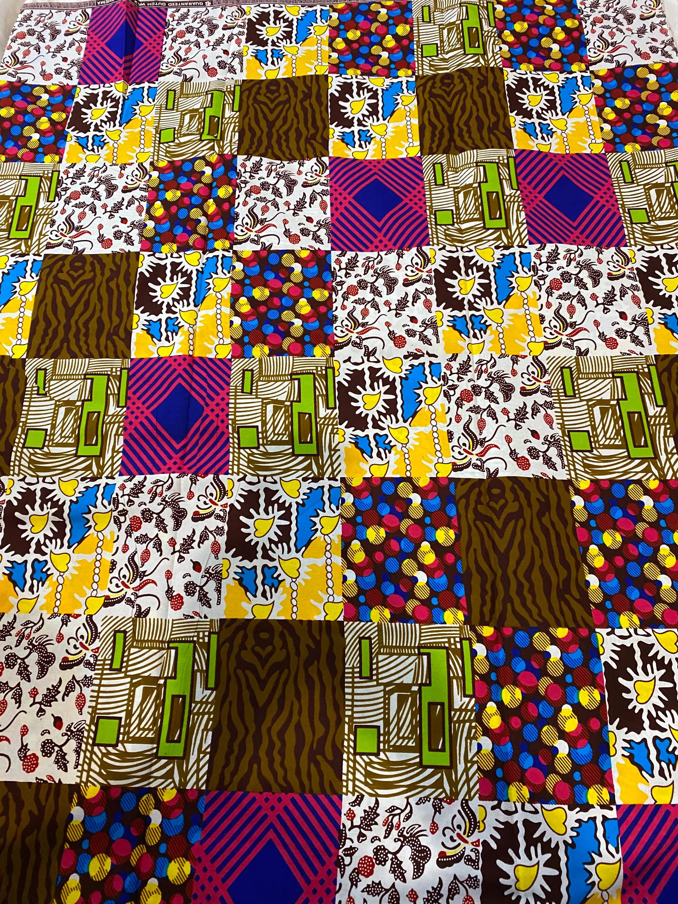 6 Yards 100% Cotton Ankara Wax Print Fabric African Print for Dressmaking, Quilting & Home Décor