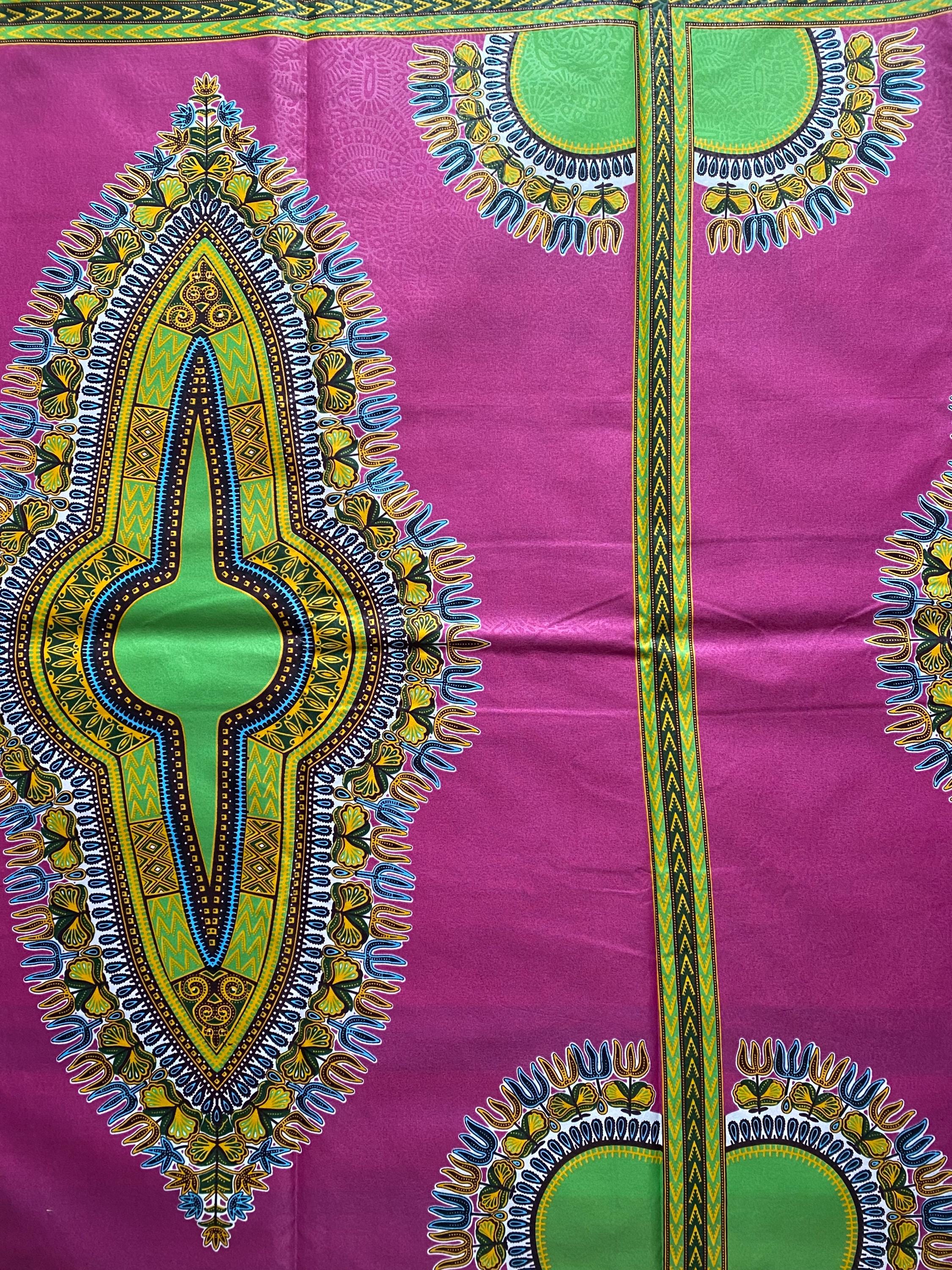 Dashiki African Wax Print: Angelina Cotton Ankara Fabric, 6 Yards