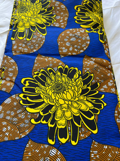 Polycotton African Fabric 6 Yards Soft Ankara Wax Print Material