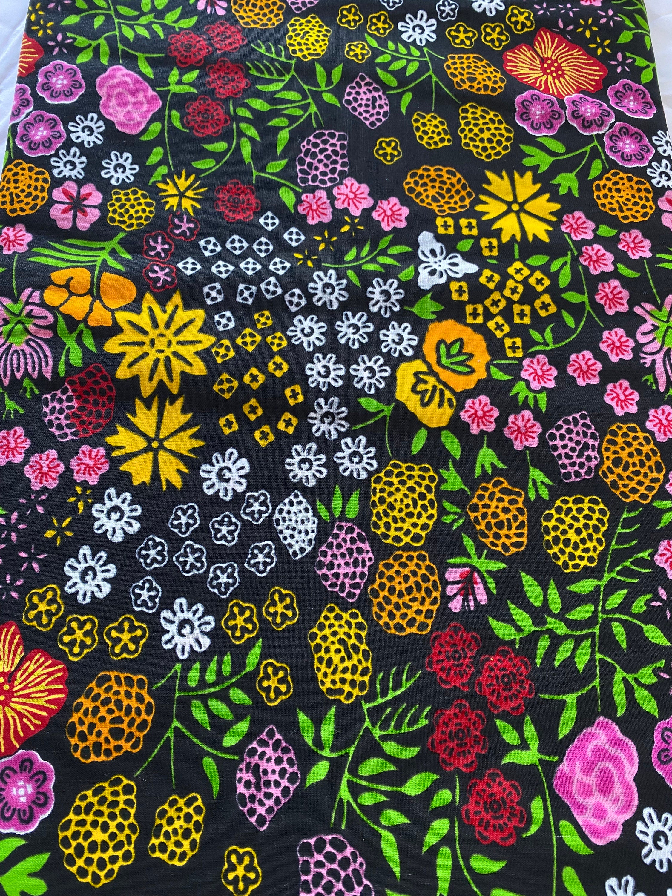 African Wax Print Fabric: Floral Ankara Cotton, 6 Yards