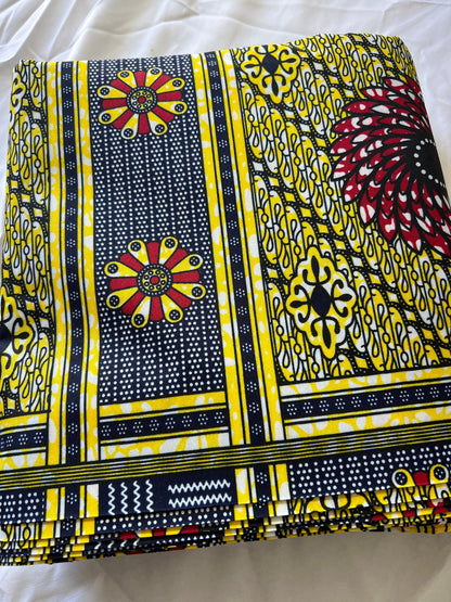 Polycotton African Fabric 6 Yards Soft Ankara Wax Print Material