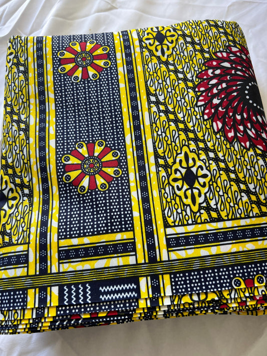 Polycotton African Fabric 6 Yards Soft Ankara Wax Print Material