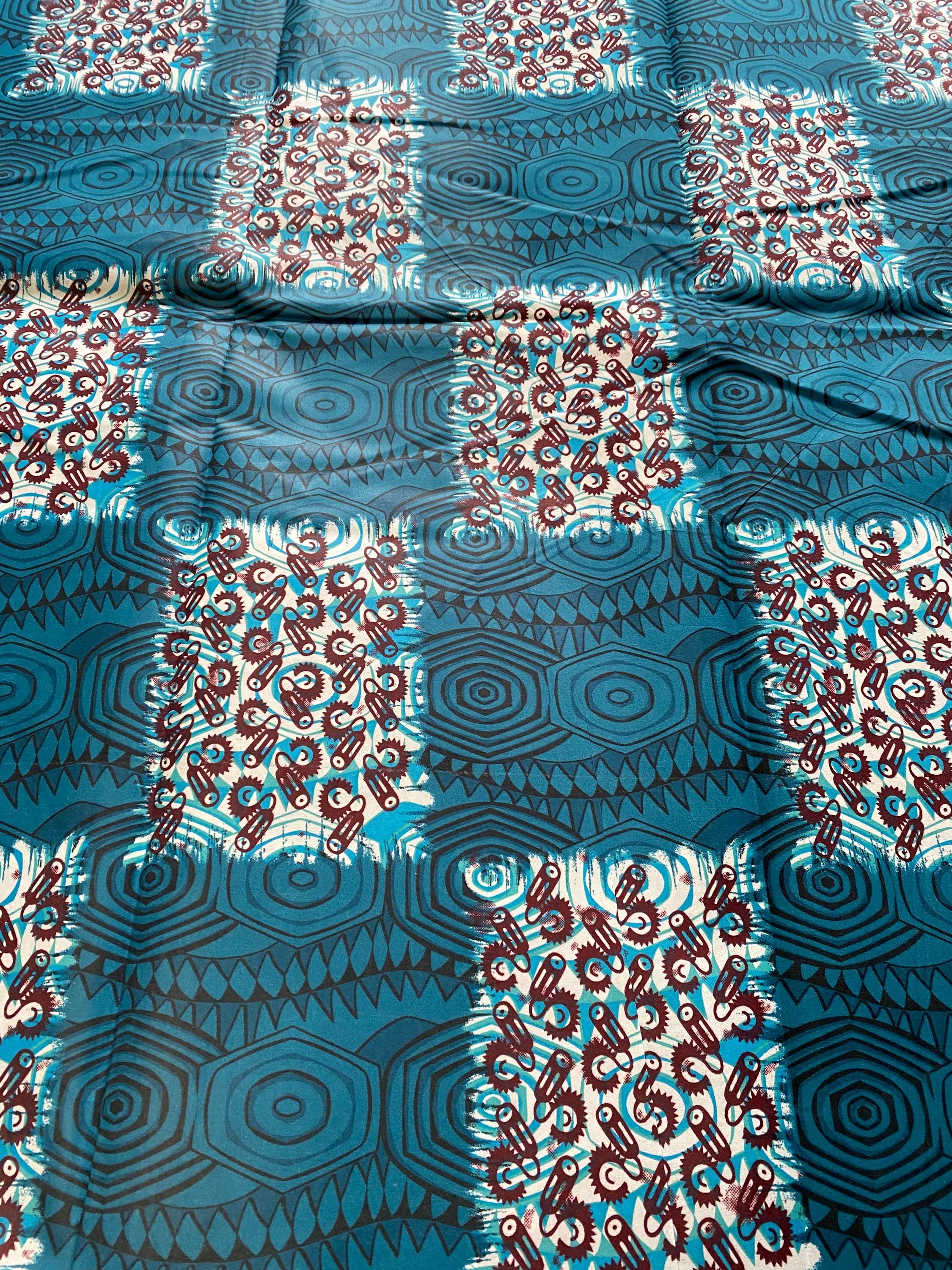 Polycotton African Fabric 6 Yards Soft Ankara Wax Print Material