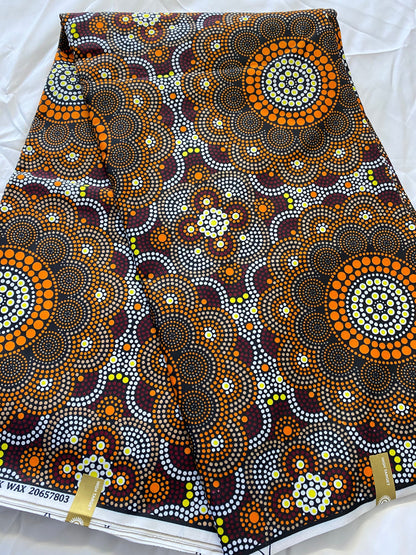 Polycotton African Fabric 6 Yards Soft Ankara Wax Print Material