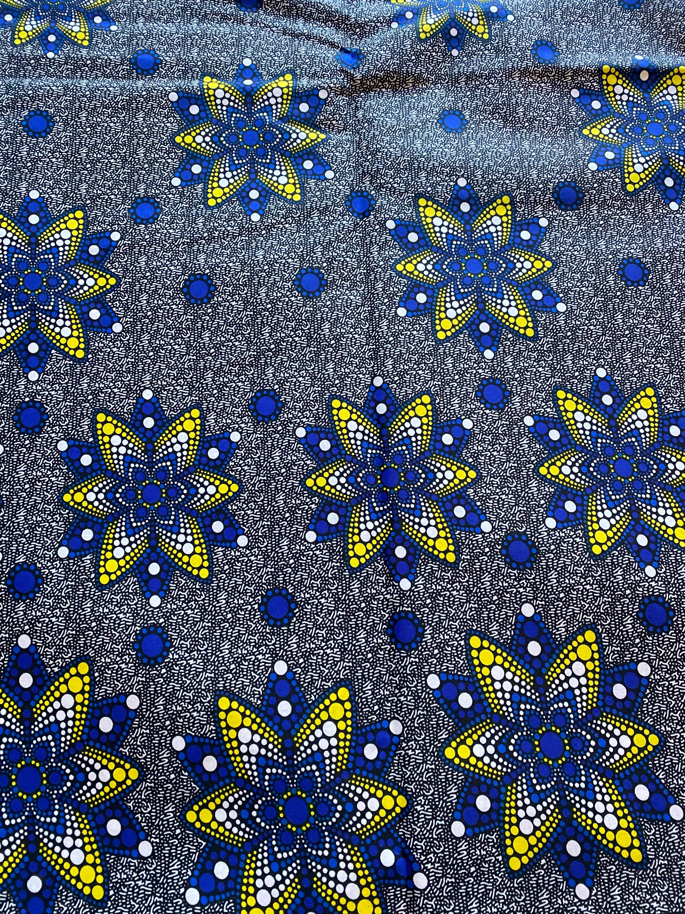 Polycotton African Fabric 6 Yards Soft Ankara Wax Print Material