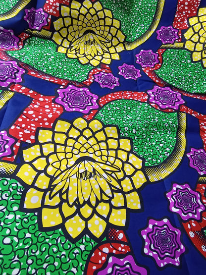 Polycotton African Fabric 6 Yards Soft Ankara Wax Print Material