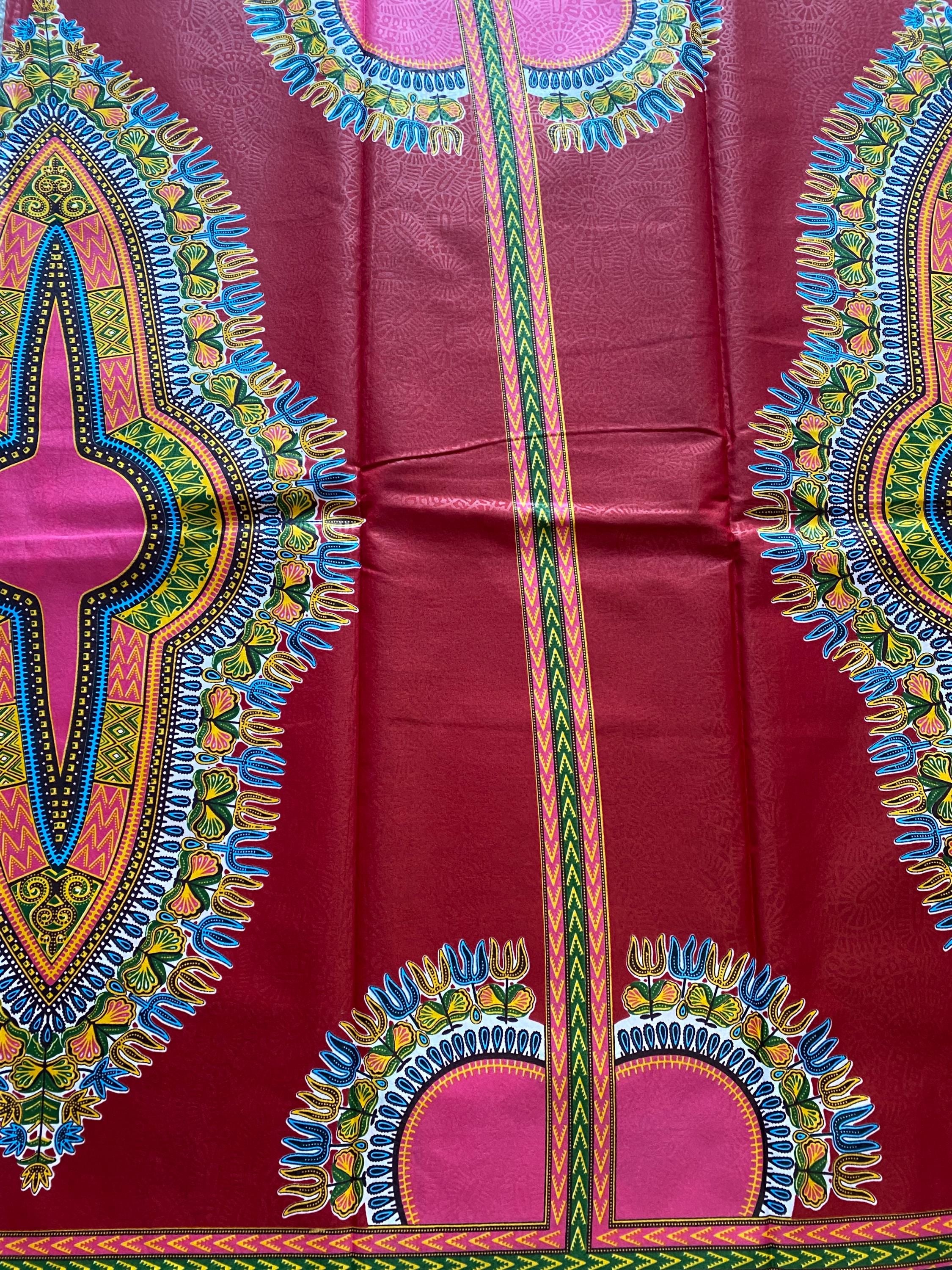 Dashiki African Wax Print Fabric: 100% Cotton Angelina Print, 6 Yards