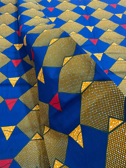 Polycotton African Fabric 6 Yards Soft Ankara Wax Print Material